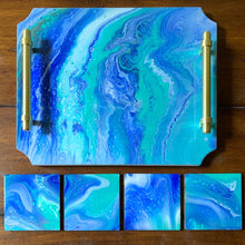 Load image into Gallery viewer, Blue Clam French Corners with Matching Coasters
