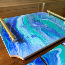 Load image into Gallery viewer, Blue Clam French Corners with Matching Coasters
