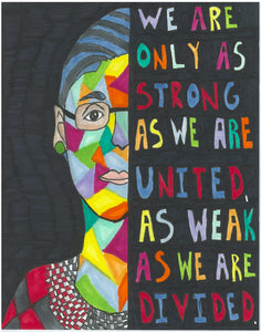 Ruth Bader Ginsburg 11 x 14 Print Quote 1